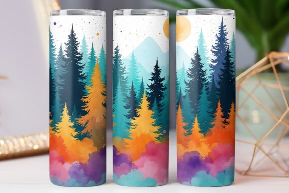 Camping Tumbler Wrap Watercolor Pine: Graphics & Tumbler Wraps Review