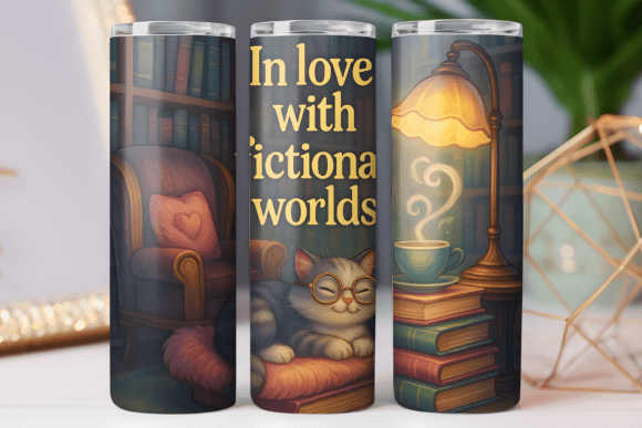 Cat Book Lover Tumbler Wrap Graphics Review