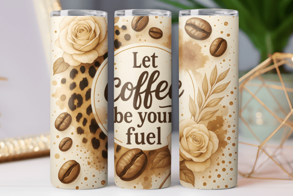Coffee Fuel Tumbler Wrap 20oz Skinny Png