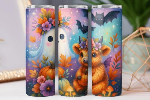 Cow Spooky Tumbler Graphics & Tumbler Wraps