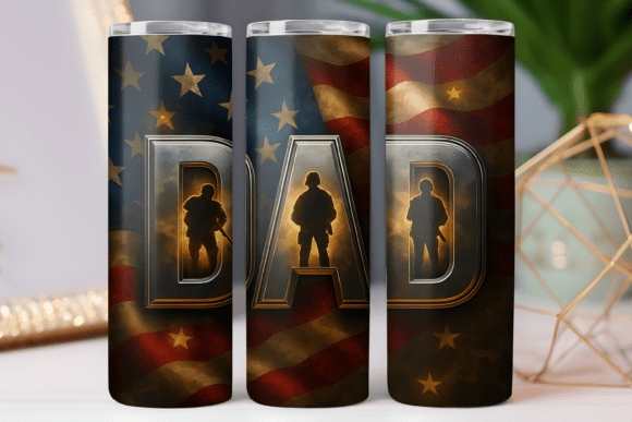 Dad Patriotic Tumbler Wrap: Graphics for Tumbler Wraps
