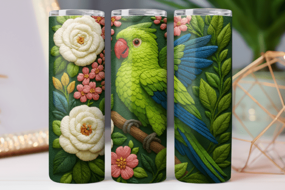 Embroidery Floral Tumbler Design Wrap Graphics Freebies