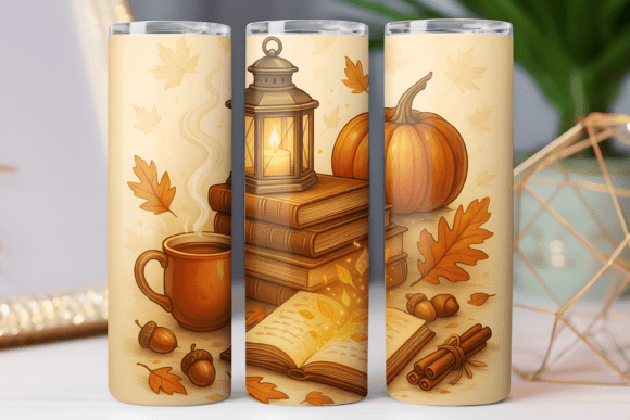 Fall Book Lover Tumbler Wrap Graphics