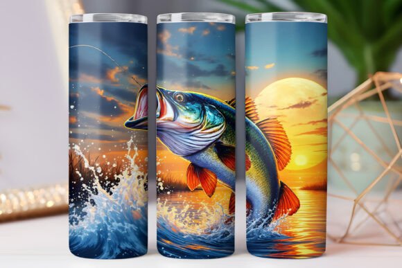 Fishing Tumbler Wrap Graphic for 20oz Tumbler Wraps