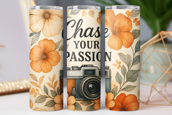 Floral Motivational Tumbler Wrap Design: Graphics and Tumbler Wraps