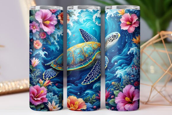 Flower Sea Turtle Tumbler Wrap Graphics Freebies Review