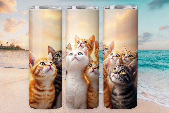 Group Cat Kitty Tumbler Wraps Graphics