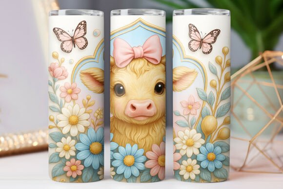Highland Cow Floral Tumbler Wraps Graphics Review