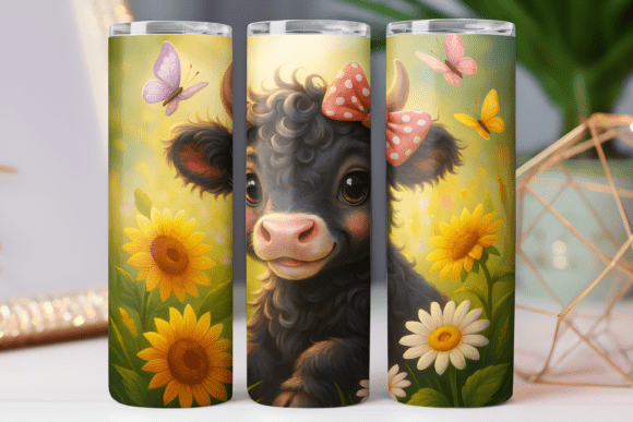Highland Cow Tumbler Wrap Design Skinny: A Graphics Review for Tumbler Wraps