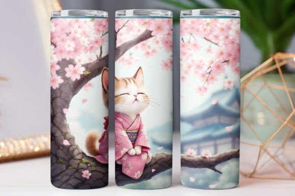 Japanese Kawaii Cat Tumbler Wraps: Graphics Review