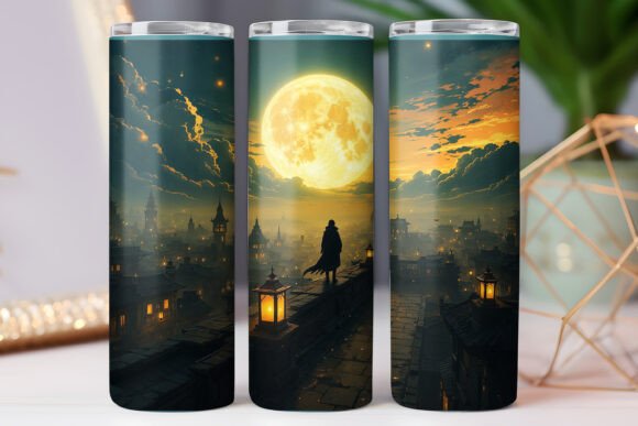 Japanese Night Tumbler Wraps Skinny 20oz: Graphics for Tumbler Wraps
