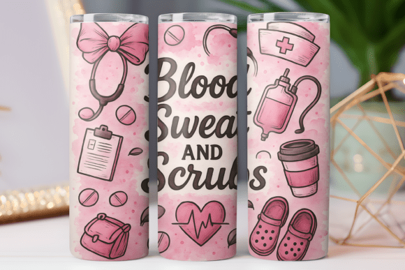 Photo of Nurse Tumbler Wrap 20oz Skinny: Graphics & Tumbler Wraps