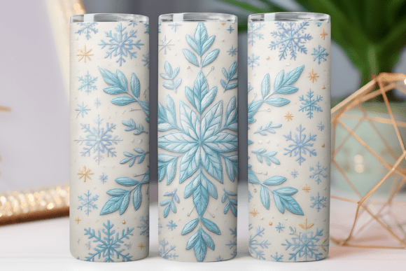 Snowflake Tumbler Wrap Design for 20oz: Graphics for Tumbler Wraps