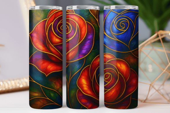 Stained Glass Art Tumbler Photos Wrap Graphics for Small Business Branding