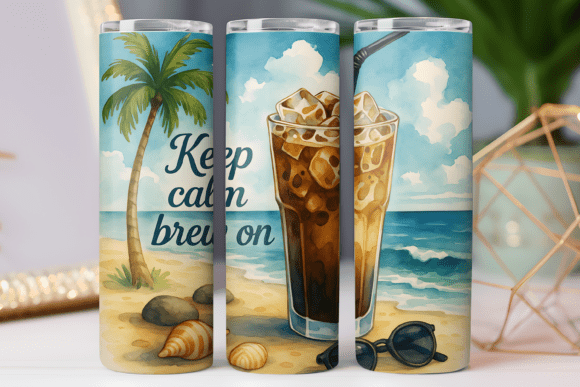Summer Coffee Tumbler Wrap 20oz Skinny Tumbler Wraps Graphics