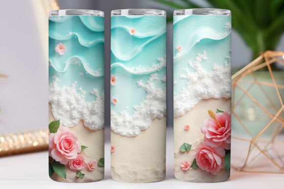 Summer Wave Tumbler Wrap 20oz Skinny: Graphics & Tumbler Wraps