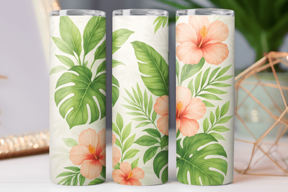 Tropical Pattern Tumbler PNG Art Wrap: Graphics for Tumbler Wraps