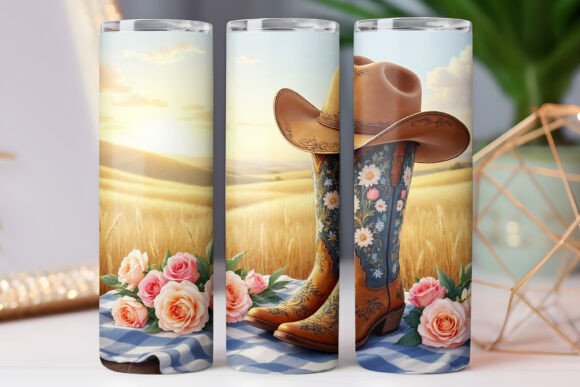 Western Cowboy Tumbler Wrap Graphics for Tumbler Wraps